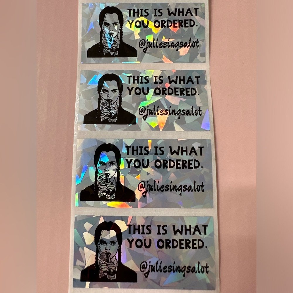 50 ct. Holographic Custom Rectangle Thank You Stickers - Picture 2 of 6